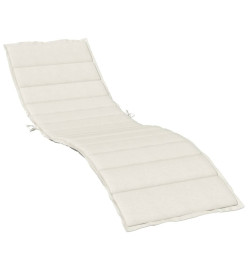 Coussin de chaise longue crème mélangé 200x50x4 cm tissu