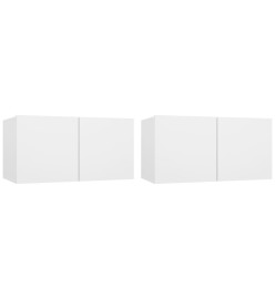 Meubles TV suspendus 2 pcs Blanc 60x30x30 cm