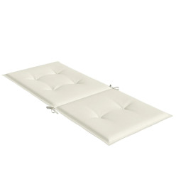 Coussins de chaise à dossier haut lot de 2 crème mélangé tissu