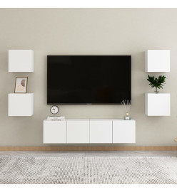 Ensemble de meubles TV 6 pcs Blanc Aggloméré