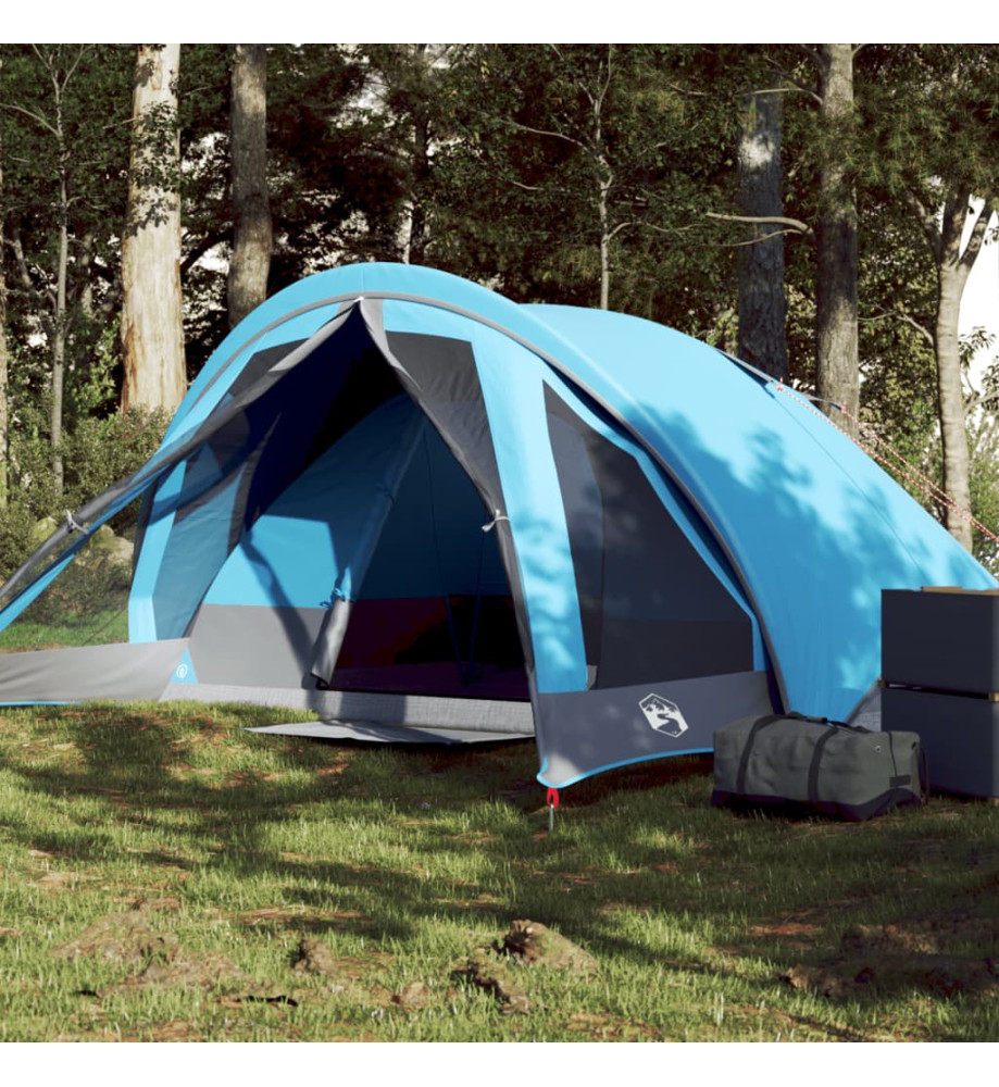 Tente de camping de cabine 4 personnes bleu imperméable