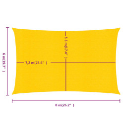 Voile d'ombrage 160 g/m² rectangulaire jaune 6x8 m PEHD