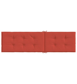 Coussin de chaise longue rouge mélangé (75+105)x50x3 cm tissu