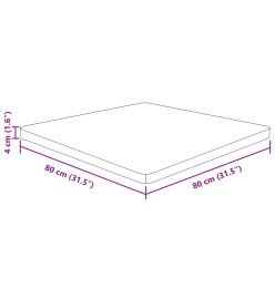 Dessus de table carré 80x80x4 cm Bois chêne massif non traité