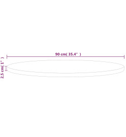 Dessus de table rond Ø90x2,5 cm Bois de chêne massif non traité