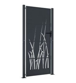 Portail de jardin anthracite 105x180cm acier conception d'herbe