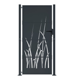 Portail de jardin anthracite 105x180cm acier conception d'herbe