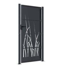 Portail de jardin anthracite 105x180cm acier conception d'herbe