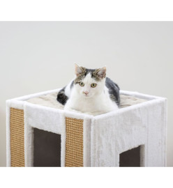 Kerbl Baril de grattage pour chats Galina 40x40x78 cm Blanc et marron