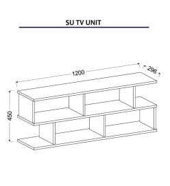 Homemania Meuble TV Su 120x29,6x45 cm Chêne