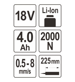 YATO Pistolet de calfeutrage avec batterie Li-Ion 4,0Ah 18V