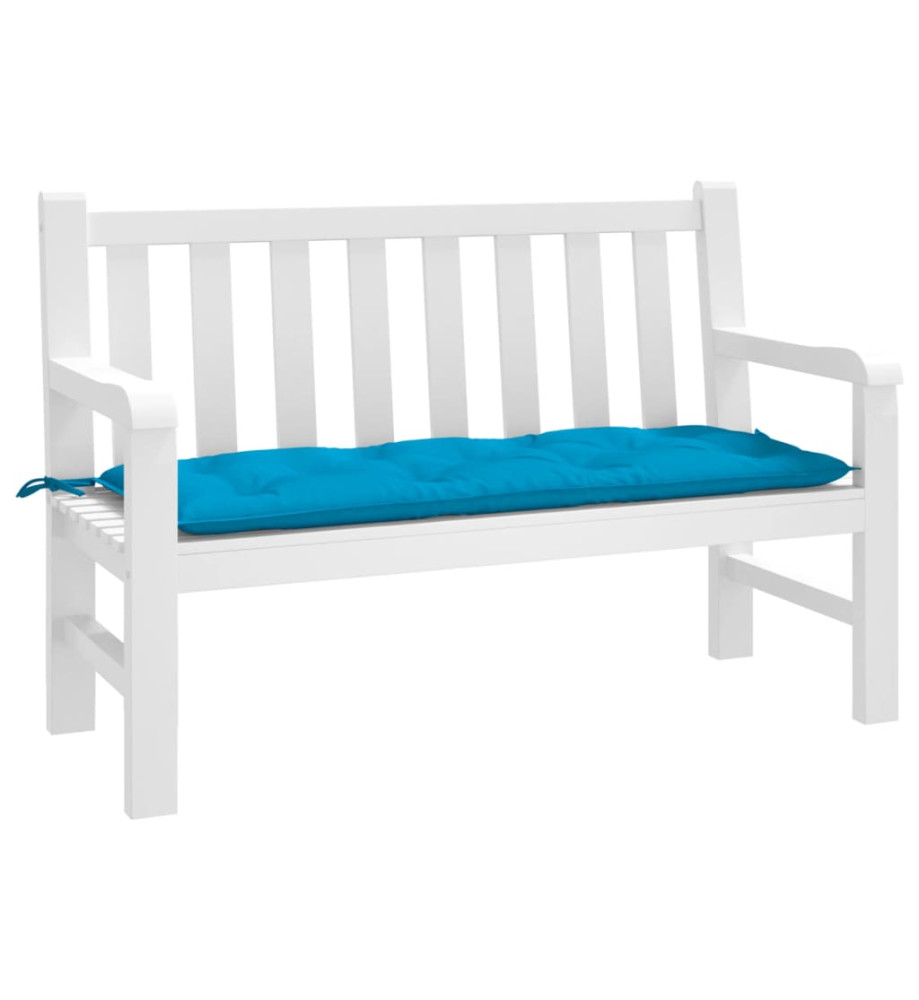 Coussin de banc de jardin bleu clair 120x50x7 cm tissu oxford