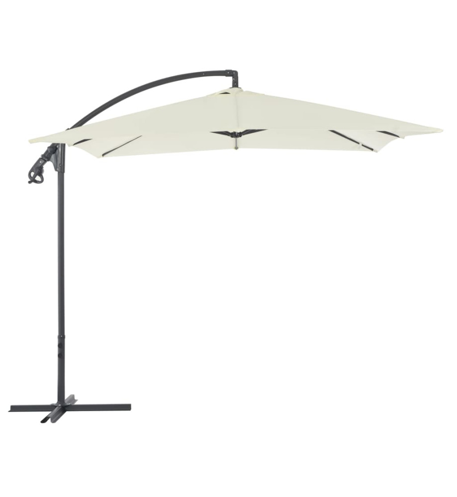 Parasol en porte-à-feux avec poteau en acier 250 x 250 cm Sable