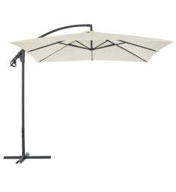 Parasol en porte-à-feux avec poteau en acier 250 x 250 cm Sable