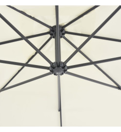 Parasol en porte-à-feux avec poteau en acier 250 x 250 cm Sable