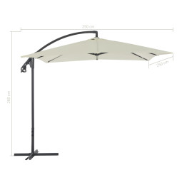 Parasol en porte-à-feux avec poteau en acier 250 x 250 cm Sable