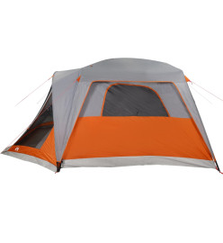 Tente familiale et porche 6 personnes gris orange imperméable