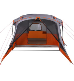 Tente de camping avec porche 4 personnes orange imperméable