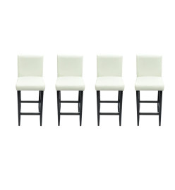 Tabourets de bar lot de 4 blanc similicuir