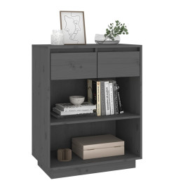 Armoire console Gris 60x34x75 cm Bois de pin solide