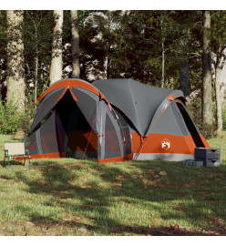 Tente familiale tipi 8 personnes gris et orange imperméable