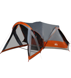 Tente familiale tipi 8 personnes gris et orange imperméable