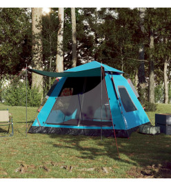 Tente de camping à dôme 5 personnes bleu libération rapide