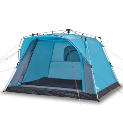 Tente de camping cabine 4 personnes bleu libération rapide