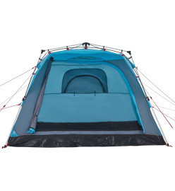 Tente de camping cabine 4 personnes bleu libération rapide