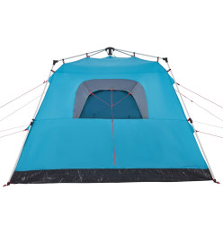 Tente de camping cabine 4 personnes bleu libération rapide