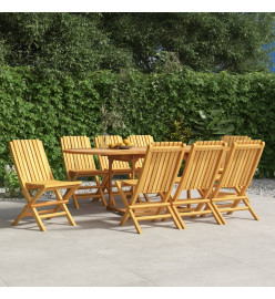 Chaises de jardin pliantes 8 pcs 47x47x89 cm bois massif teck