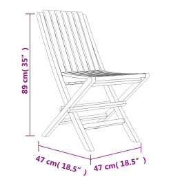 Chaises de jardin pliantes 8 pcs 47x47x89 cm bois massif teck