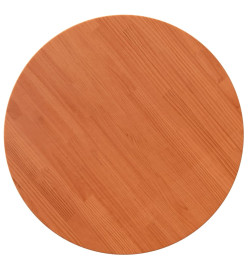 Dessus de table rond cire marron Ø70x2,5 cm bois de pin massif