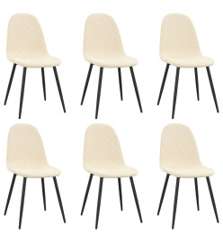 Chaises à manger lot de 6 blanc crème velours