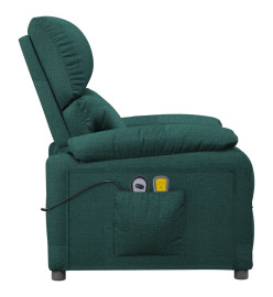 Fauteuil de massage Vert foncé Tissu