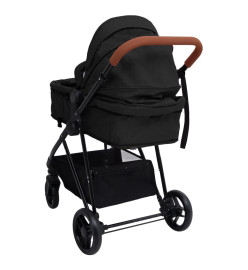 Poussette pour bébé 3-en-1 Anthracite et noir Acier