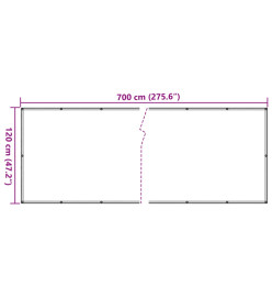 Écran d'intimité de jardin aspect de plante vert 700x120 cm PVC