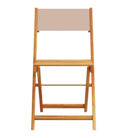 Chaises de jardin pliantes lot de 8 taupe tissu et bois massif