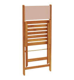 Chaises de jardin pliantes lot de 8 taupe tissu et bois massif