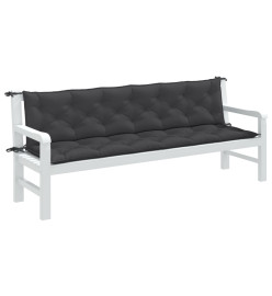 Coussins de banc de jardin lot de 2 anthracite mélangé tissu