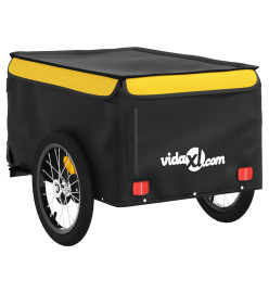 Remorque de vélo noir et jaune 45 kg fer