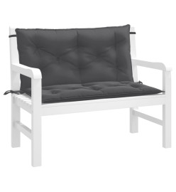 Coussins de banc de jardin lot de 2 anthracite mélangé tissu