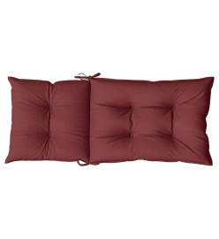 Coussins de chaise dossier haut lot de 2 rouge bordeaux mélangé