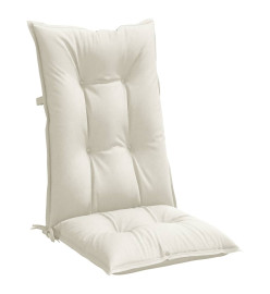 Coussins de chaise à dossier haut lot de 2 crème mélangé tissu