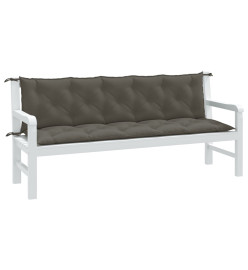 Coussins de banc de jardin lot de 2 gris foncé mélangé tissu