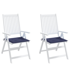 Coussins de palette lot de 2 bleu marine 40x40x3 cm