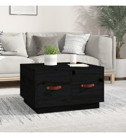 Table basse Noir 60x53x35 cm Bois massif de pin