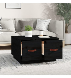 Table basse Noir 60x53x35 cm Bois massif de pin