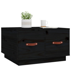 Table basse Noir 60x53x35 cm Bois massif de pin