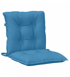 Coussins de chaise à dossier bas lot de 4 bleu mélangé tissu